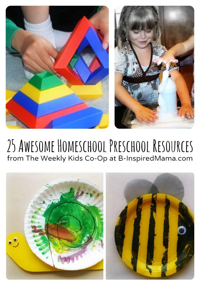 25 Awesome Homeschool Preschool Resources from The Weekly Kids Co-Op