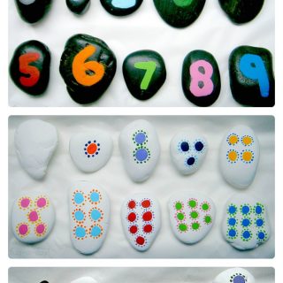 Math Fun with DIY Number Rocks from Fun-A-Day! at B-InspiredMama.com
