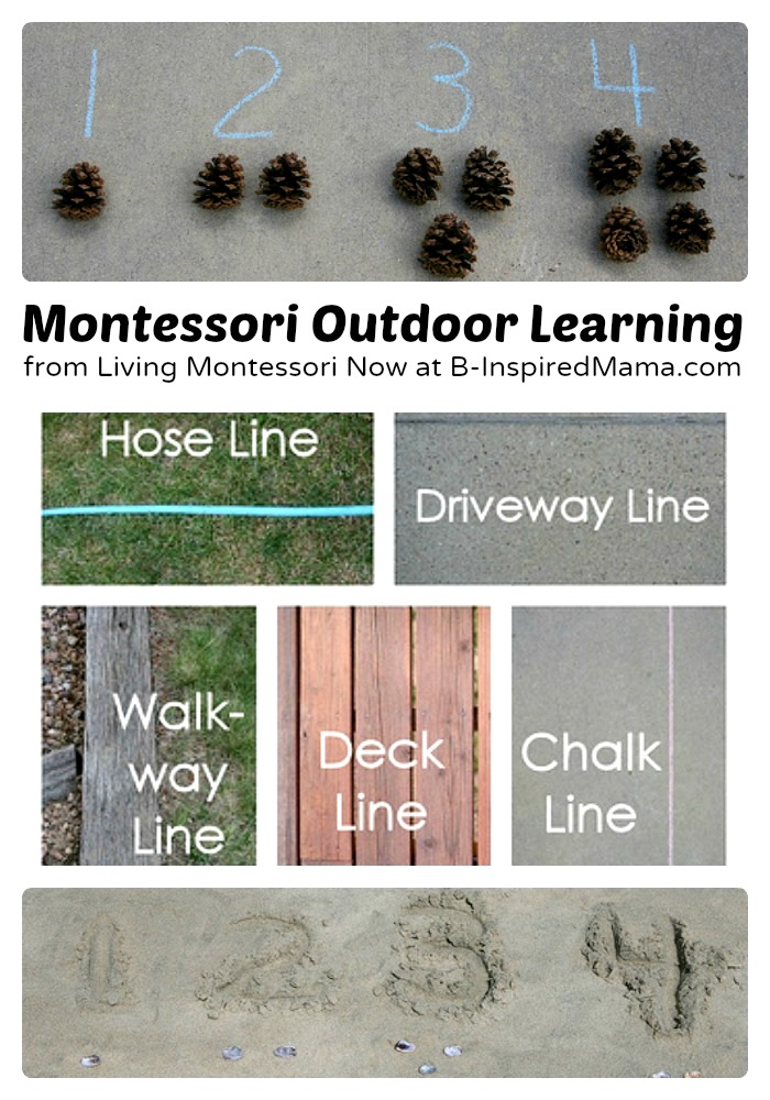 Montessori Inspired Outdoor Learning at B-InspiredMama.com