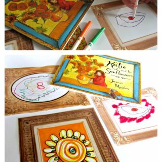 Printable Frames for Making a Kids Art Gallery Inspired by Katie and the Sunflowers Book at B-InspiredMama.com