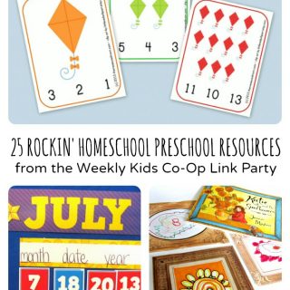 Rockin' Homeschool Preschool Resources from The Weekly Kids Co-Op Link Party