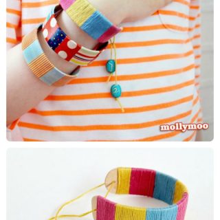 A Kids Bracelet Popsicle Stick Craft from MollyMoo at B-InspiredMama.com