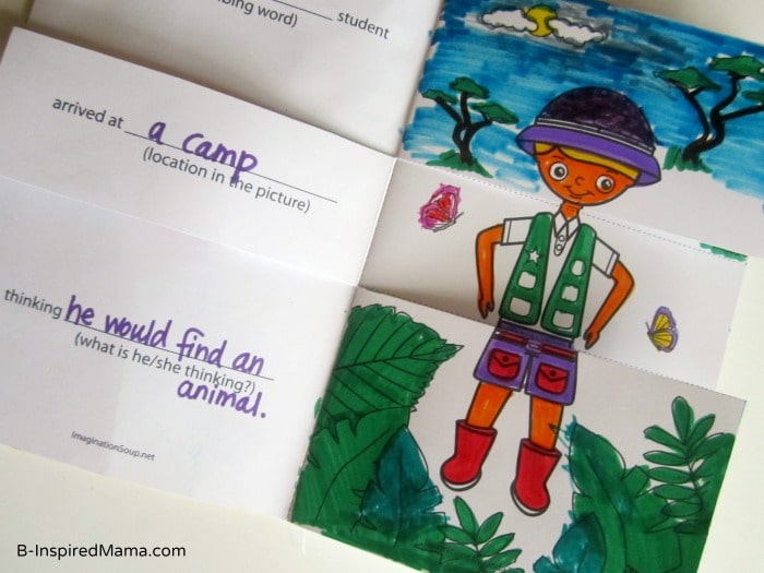 Mix and Match Pages of the Printable Coloring Book from Imagination Soup at B-InspiredMama.com