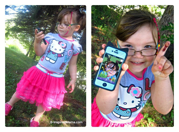 Priscilla Enjoying Her School Clothes with her Kukee App at B-InspiredMama.com