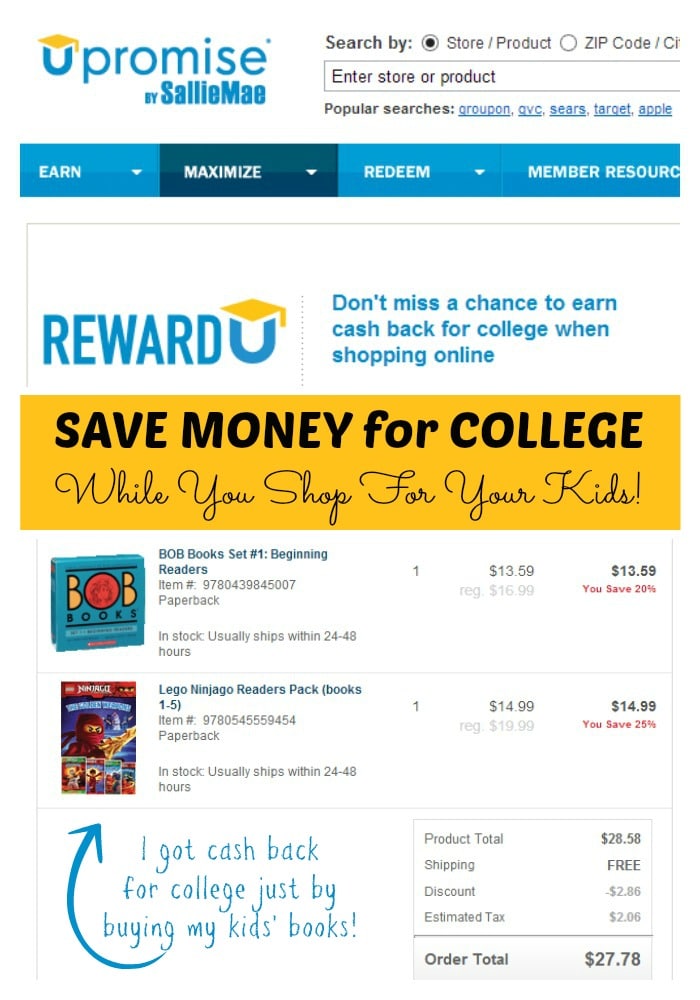 Saving Money for College with Upromise at B-InspiredMama.com
