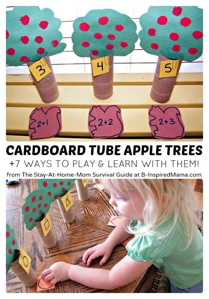 Preschool Learning Games with DIY Apple Trees at B-Inspired Mama