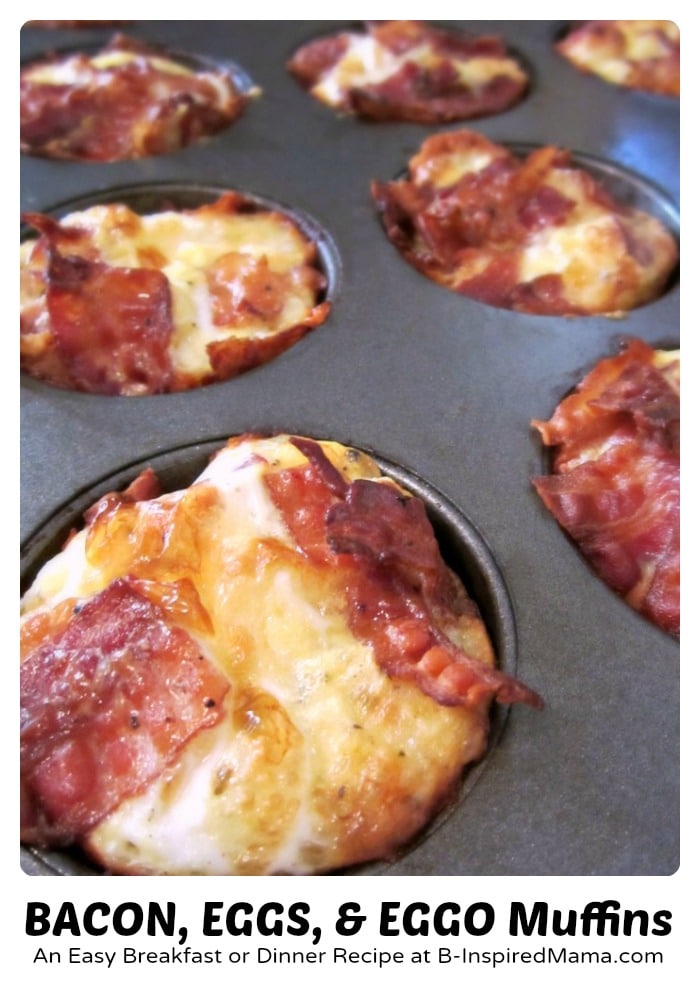 Bacon and Eggs and Eggo Breakfast Muffins at B-Inspired Mama