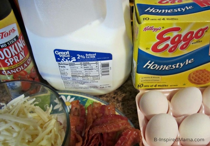 Ingredients for Bacon and Eggs Breakfast Muffins at B-Inspired Mama
