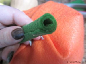Making the Stem for a Pumpkin Chuckin' Halloween Game - Sponsored by #CottonelleTarget at B-Inspired Mama
