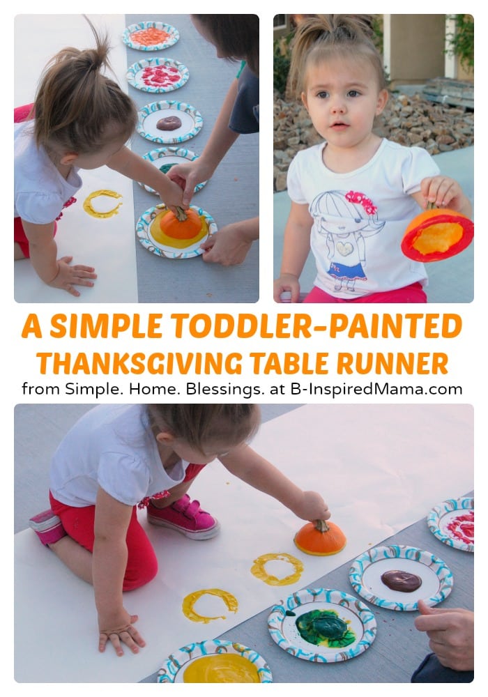 A Kids Thanksgiving Table Runner Art Project - B-Inspired Mama