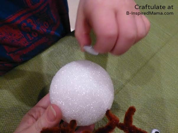 Adding Eyes - Christmas Ornaments for Kids to Make - Reindeer - B-Inspired Mama