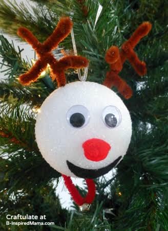 Christmas Ornaments for Kids to Make - Reindeer - B-Inspired Mama