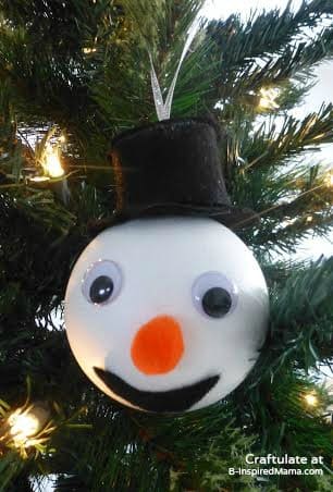 Christmas Ornaments for Kids to Make - Snowman - B-Inspired Mama