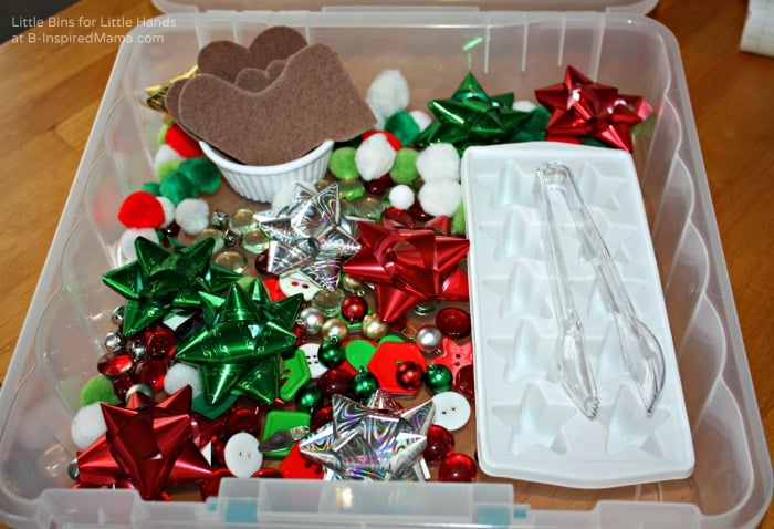 Christmas Themed - Easy Sensory Bin Gift Ideas at B-Inspired Mama