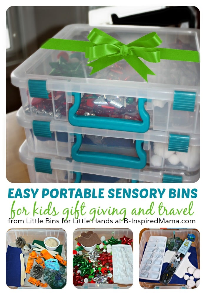 Easy & Portable Sensory Bin Gift Ideas at B-Inspired Mama