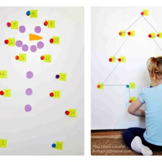 Giant Holiday Dot-to-Dot Counting Games for Preschoolers at B-Inspired Mama