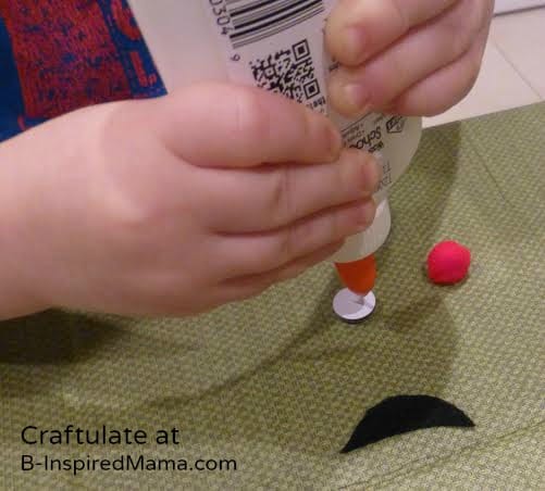 Gluing Christmas Ornaments for Kids to Make - Snowman - B-Inspired Mama