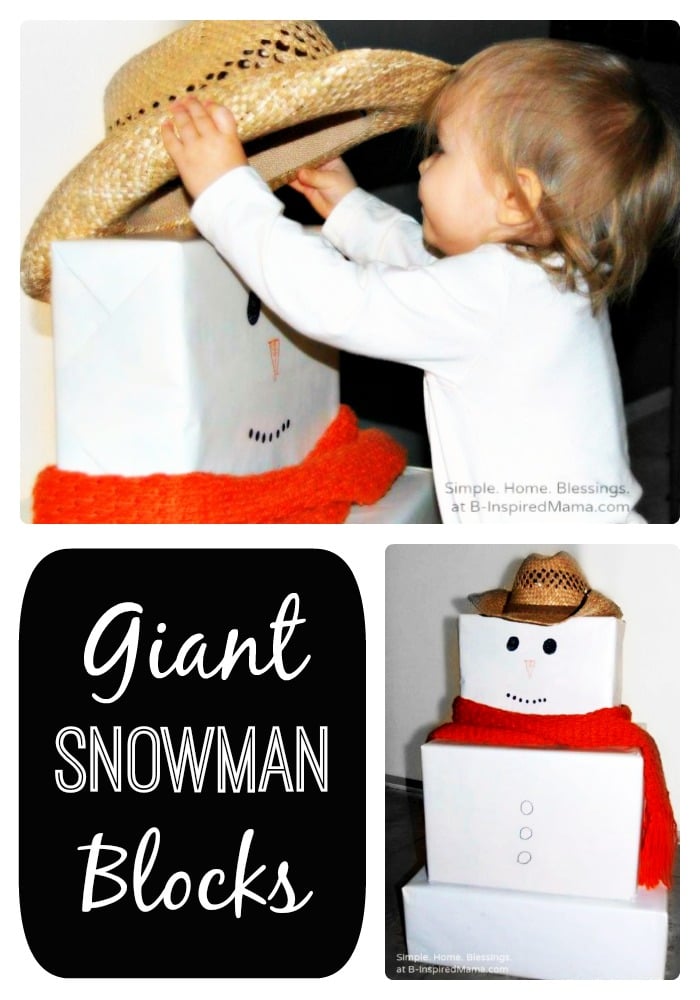 Make Giant Snowman Blocks for the Kids at B-Inspired Mama
