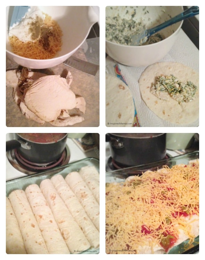 Making Easy Leftover Turkey Enchiladas - Sponsored by eMeals at B-Inspired Mama