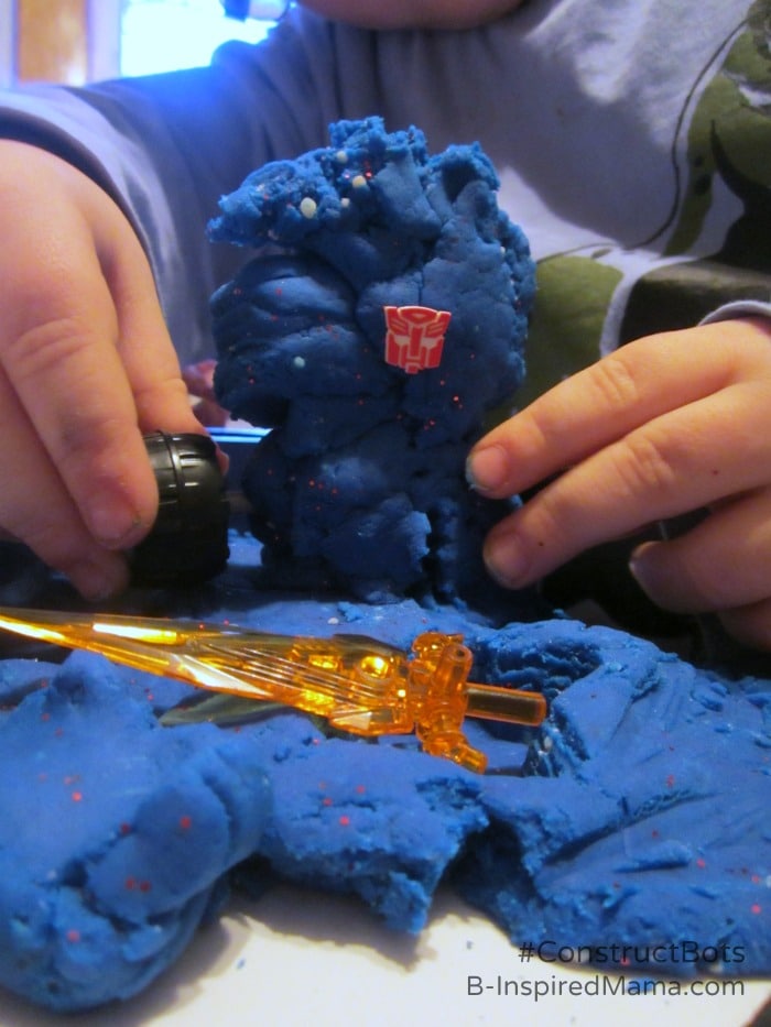 Making Homemade Playdough Construct-Bots at B-Inspired Mama