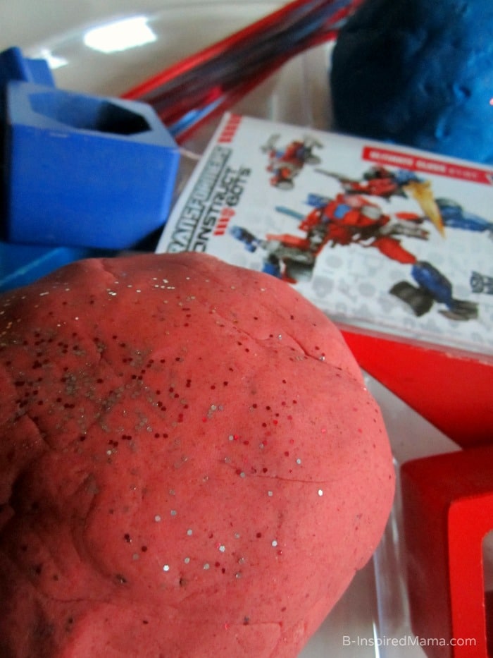 Red Sparkle Homemade Playdough at B-Inspired Mama