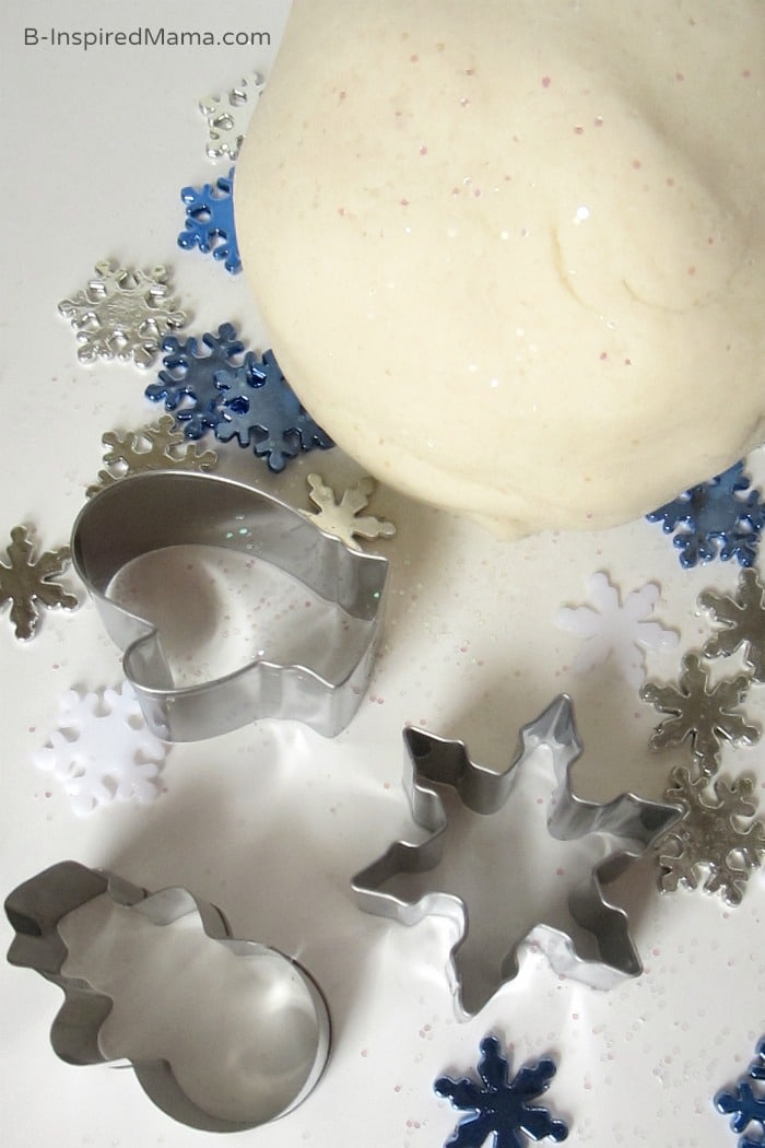 Sparkle Snow Homemade Playdough Gift at B-Inspired Mama