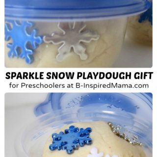 Sparkle Snow Homemade Playdough Gift for Preschoolers at B-Inspired Mama