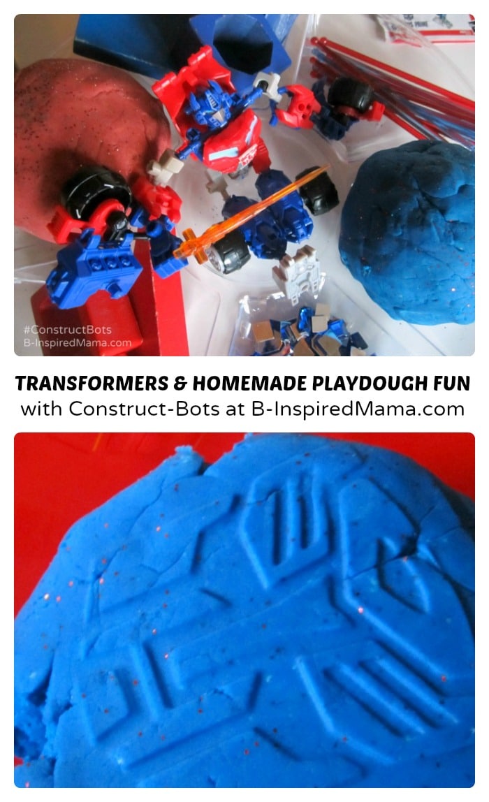 Transformers Construct-Bots and Homemade Playdough Fun at B-Inspired Mama