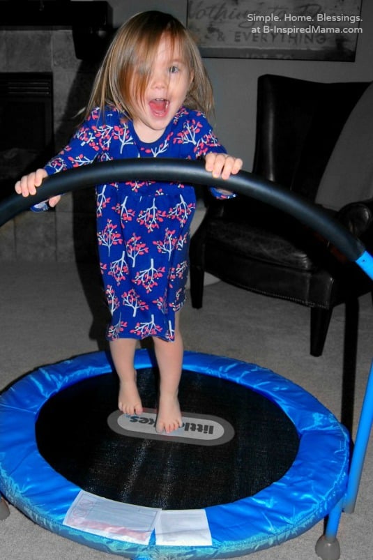 Indoor Games for Kids Using a Mini Trampoline - B-Inspired Mama