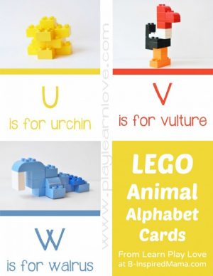 LEGO Animal Kids Alphabet Cards at B-Inspired Mama
