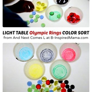 Light Table Olympic Rings Color Sort for Learning Colors - B-Inspired Mama