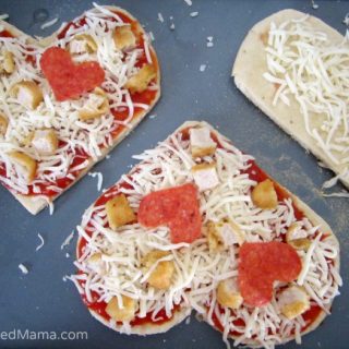 Super Simple Heart Shaped Valentines Day Pizza - Ready for the oven!