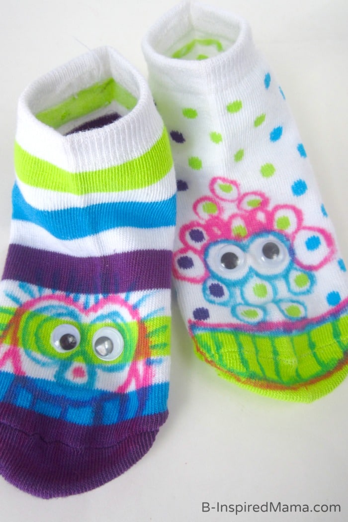 Silly Socks - A Kids Monster Craft - Sponsored by Dollar Tree at B-Inspired Mama