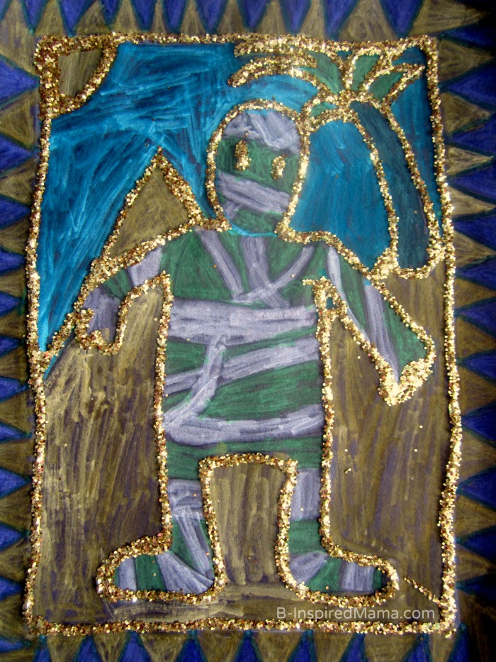 A Glittery Egyptian Inspired Kids Art Project (#Sponsored by #SwifferatTarget) at B-Inspired Mama