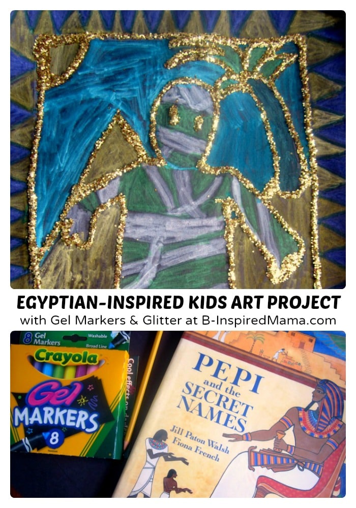 A Golden Glittery Egyptian Inspired Kids Art Project (#Sponsored by #SwifferatTarget) at B-Inspired Mama