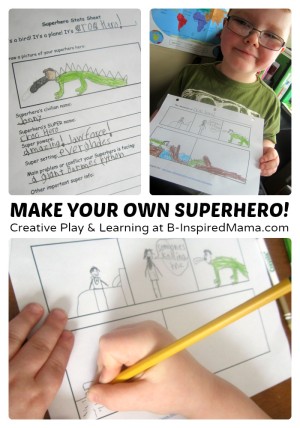 Creative Writing & Comic - Make Your Own Superhero Toys + Comic Printable - #Sponsored #MyMashUp at B-Inspired Mama