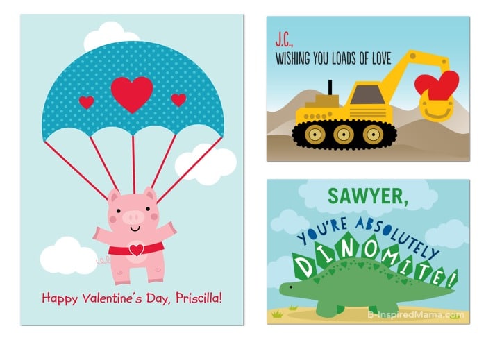 Cute Kids Valentines with Names from Treat at B-Inspired Mama