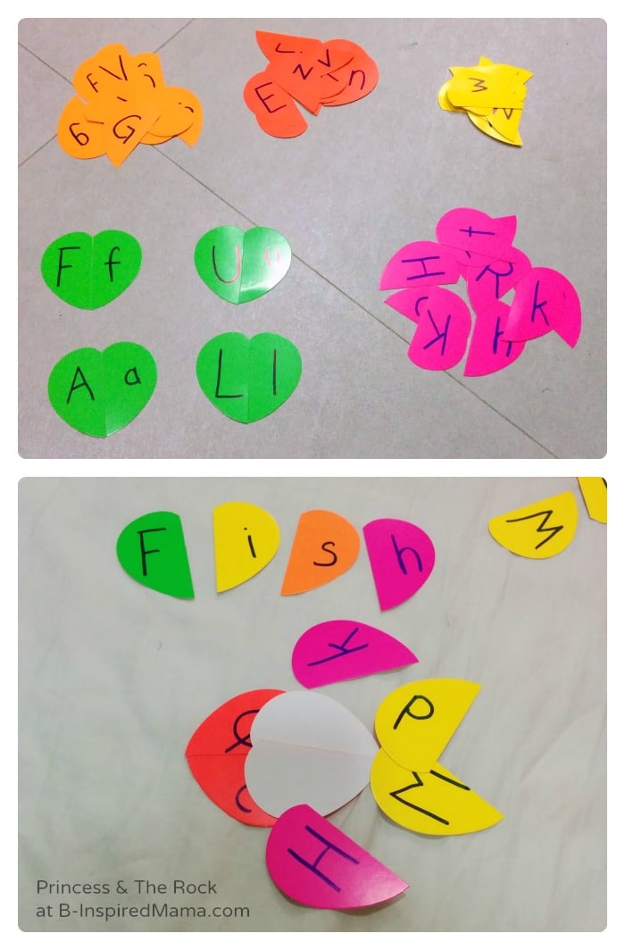 Kids Alphabet Matching Hearts Game at B-Inspired Mama