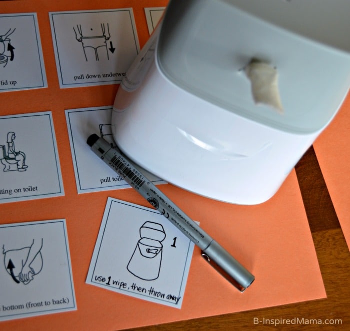 Making Picture Cards for a Visual Schedule for Kids Bathroom Habits - #sponsored #CtnlCareRoutine #PMedia - B-Inspired Mama