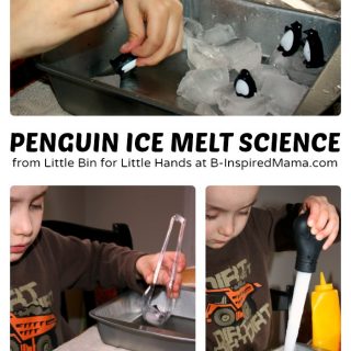 Penguin Ice Melt Science for Kids at B-Inspired Mama