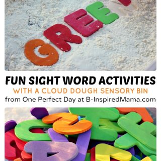 Sight Word Activities Using a Cloud Dough Sensory Bin at B-Inspired Mama