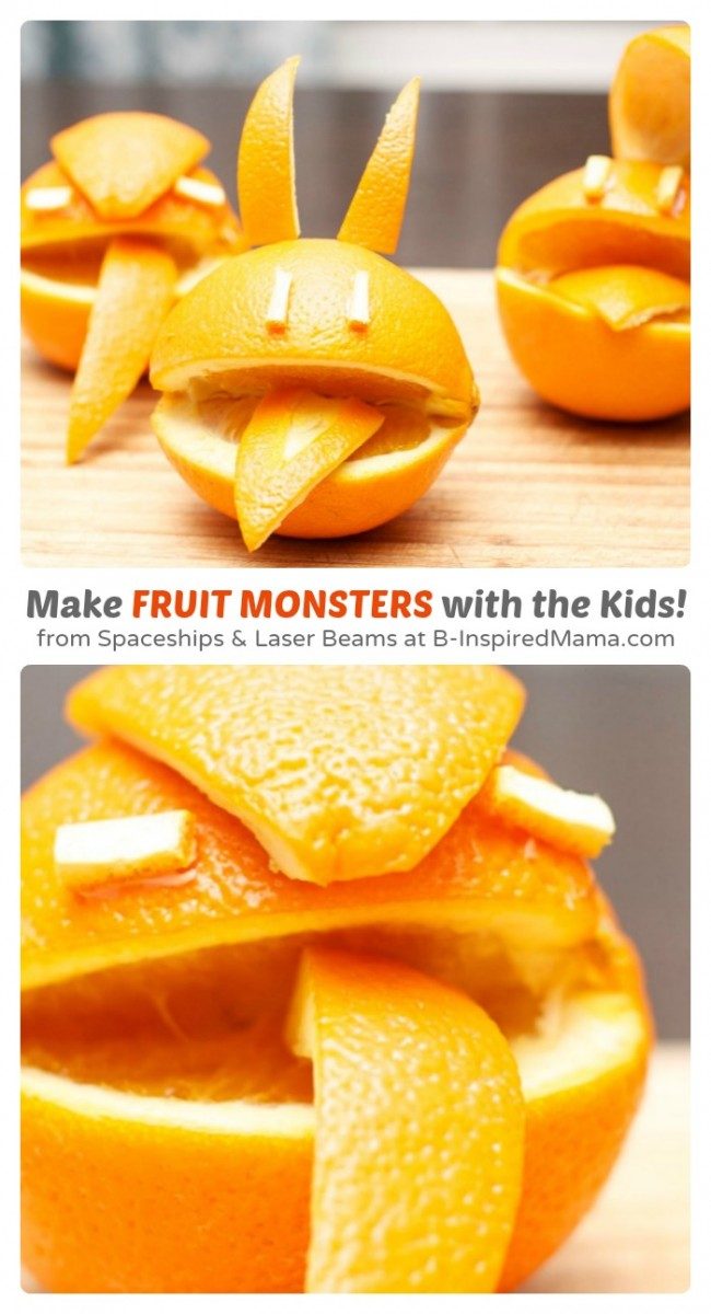 Make Fruit Monsters - A Simple Kids in the Kitchen Recipe at B-Inspired Mama