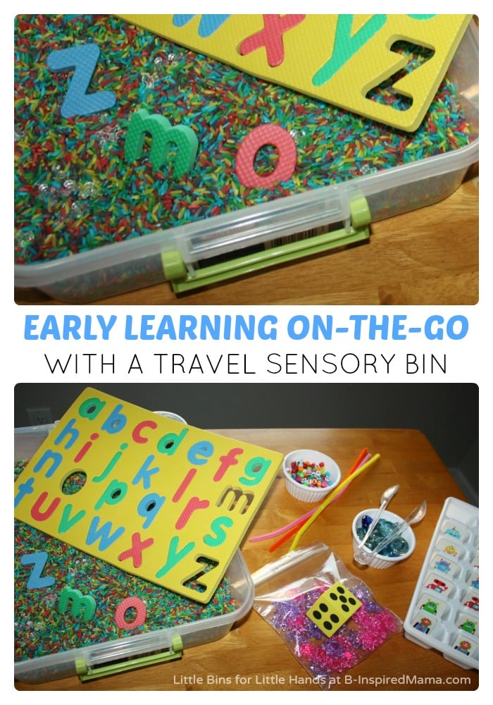 Early Learning On The Go with a Travel Sensory Bin at B-Inspired Mama