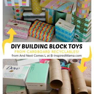 Simple DIY Toys for Kids - Building Blocks from Recyclables at B-Inspired Mama
