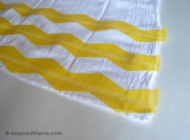 Using FrogTape Shape Tape for Making a Chevron Tea Towel Mother's Day Craft at B-Inspired Mama
