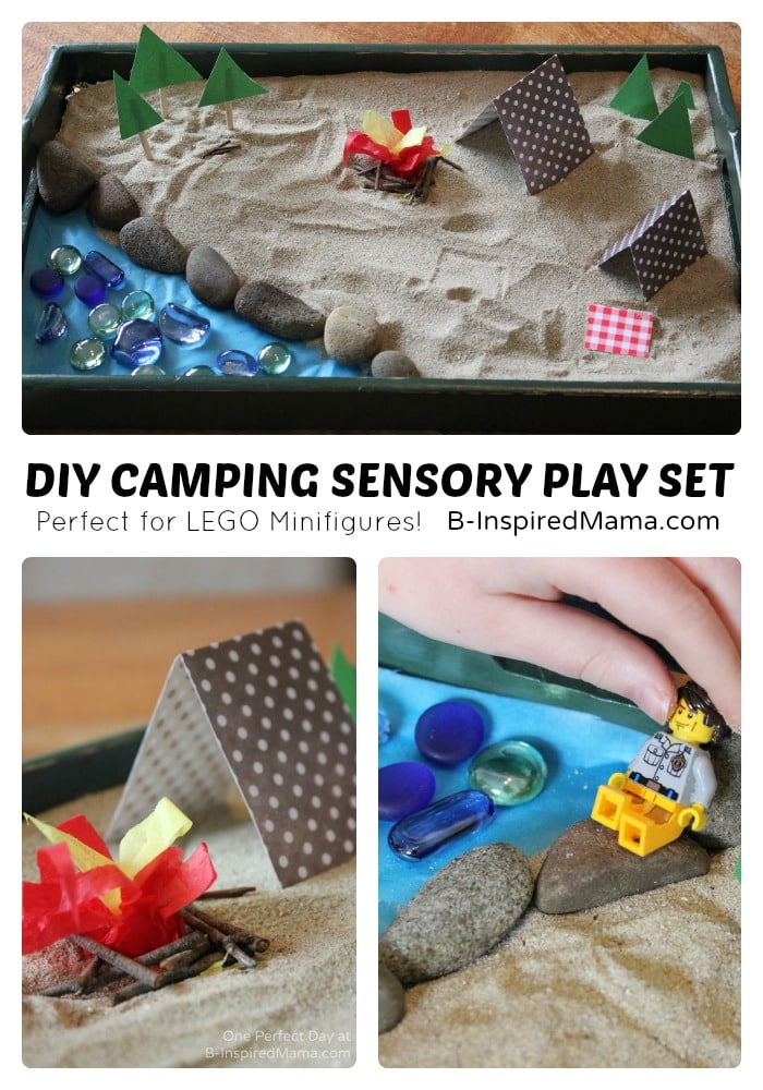 DIY Camping Sensory Play Set - Perfect for LEGO Minifigures! - at B-Inspired Mama