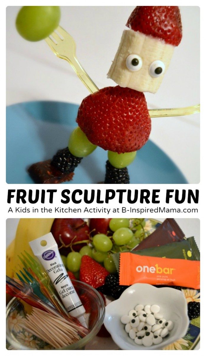 Fruit Sculpture Fun - A Kids in the Kitchen Activity [AD #EasyFruit] at B-Inspired Mama