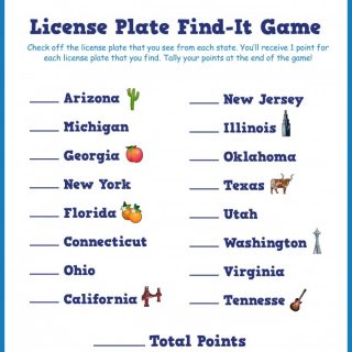 Printable License Plate Game from Little Passports and B-Inspired Mama