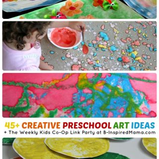Over 45 Creative Preschool Art Ideas + The Weekly Kids Co-Op Link Party at B-Inspired Mama