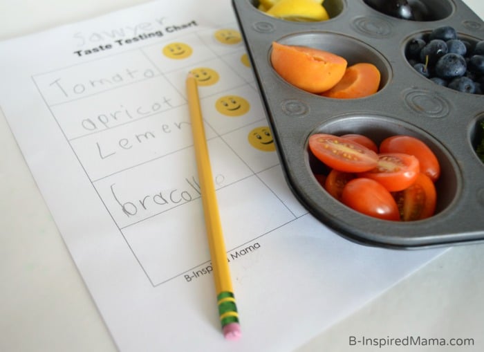 A Fun and Colorful Snack Taste Test using a FREE Printable Taste Testing Sheet!